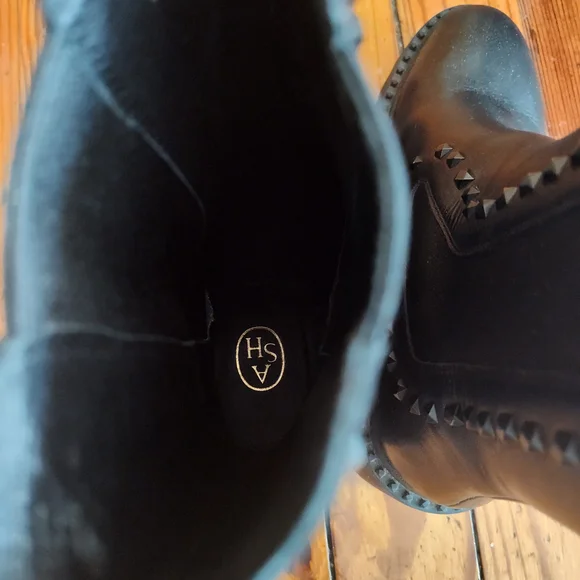 Ash Black Studded Heeled Boots - Picture 5 of 12